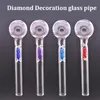 En gros Dia 30mm Boule Verre Brûleur À Huile Tuyau Épais Pyrex Fumer Tuyaux Coloré Diamant Test Paille Tube Brûleurs pour Eau Bong Accessoires