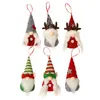 Décorations de Noël 2pcs Chapeau de Fée Couple Poupée Sans Visage Nain Peluche Fête Ornement Pendentif Arbre