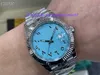 Dubai Ice Blue Men's Watches 41mm 904L Cal.3235 Rörelse Arabisk digital vattentät safir Rostfritt stålklocka Toppkvalitet Automatisk mekanisk datum Armbandsur