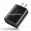 Snel Snel Opladen Eu VS Uk 4 Poorten Type C USB-C PD QC3.0 Wandlader Ac Home Travel Power Adapter voor IPhone 12 13 14 Samsung Htc S1