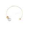 Fashion Imitation Pearl Choker för kvinnor Elegant Gold Silver Color Metal Choker Statement Chain Halsband Nya smycken