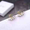 Boucles d'oreilles élégantes en perles festonnées aretes orecchini bijoux de créateur de luxe pour femmes en laiton vintage pour accessoire de cadeaux d'anniversaire de fiançailles