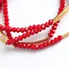 Strand meerdere acryl kralen armband rood blauw groen roze oranje paars 7 kleuren imitatie kristal kralen