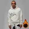 2023 Autumn/Winter New Men's Plush Sports Training Hooded Sweatshirts Man Warm Pullover Hoodie Sweater