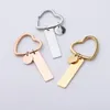 Hoop Earrings 1 Piece Stainless Steel Mirror Surface Heart Shape Ring Round Long Bar DIY Silver/Gold Color Key Chain