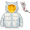 Kurtki Bluzy Synia Toddler Girls Zimowa płaszcz polarowy podszewka WITRPOOF Down Jacket z uszami