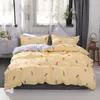 Ensembles de literie Simple carotte jaune ensemble King Size hiver couette couverture draps taie d'oreiller 2/3 pièces couette avec fermeture éclair H23