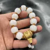 Bracelet en Jade Jinsi naturel du Xinjiang, fil de suif, perle de style ancien