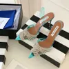 Klänningskor Sandaler 6.5 10 Office Career Cocktail Formal Wedding Shoes Women's High Heels 2023 Spring Summer New Designer Luxury Fashion Aquazzura PVC Crystal Diamond