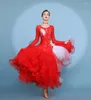 Stage Wear Ballroom Competition Dance Dress Women 2023 Design Lady's Performance Long Sleeve Red Modern Waltz Dresses
