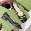 Women Dress shoes designer Shoes fashion cowhide high heels Square work Coarser heel shoes 100% leather Metal buckle lady heeled boat shoe Large size 35-41-42 With box