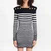 Urban Sexy Dresses Designer Brand sexy dress 2023 Women's New Spring Letter Striped Saia Party Dinner Ladies Classic Fashion Tricot Birthday Gift Day Mothers H38V