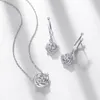 Chains NL017807 Lefei Fashion Luxury Trendy Classic Moissanite Diamond-set Rose Flower Necklace For Women 925 Silver Party Jewelry Gift