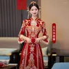 Vêtements ethniques Ensembles chinois 2023 Robe de mariée traditionnelle chinoise Ancienne Custume Hanfu Xiuhe Robes de mariée pour femmes
