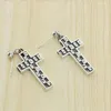 E79 S925 Pure Silver Ear Studs Personalized Classic Punk Hip Hop Style Cross Flower Earrings Jewelry Design Gift for Lovers