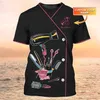 T-shirts pour hommes est Summer Mens T-shirt Coiffeur Coiffeur Personnalisé 3D Imprimé t-shirt Unisexe Casual Salon de Coiffure Uniforme DW95 230404