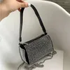 Bolsas de compras Bolso de hombro con diamantes de imitación para mujer, bolso de mano con purpurina ostentosa, bolso brillante de lujo