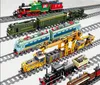 Högteknologisk kreativ stadstågstation Rail spårar kraftfunktion Byggnadsblock Bricks Diy Kid Train Toys Children Gifts