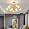 Kolye lambaları Modern Nordic Chandelier Aydınlatma LED lamba Oturma Odası Fuaye Yatak Odası Yaratıcı Kız Renk Işık Dekorasyon
