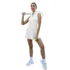 Vestidos de tênis Cugoao Mulheres sem mangas vestidos de tênis sólido Mini vestidos de treinamento esportivo branco com shorts badminton sportswear 230404