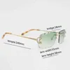 20% de réduction pour les designers de luxe Vintage sans monture fil hommes lunettes femmes pour l'été diamant coupe lunettes claires monture en métal Oculos Gafas avec étui