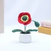 Dekorativa blommor 1pc handgjorda virkade mini bonsai skrivbord prydnad bröllop fest pografi rekvisiter diy hem dekorationer