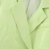 Kvinnors kostymer kvinna avslappnad grön dubbelbröst blazer 2023 sommar kvinnlig high street rak blazers damer mode fasta outwear