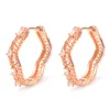 Hoop Earrings ESSFF 9 Styles Rose Gold Plated Piercing For Women White Zircon Fashion Elegant Earings High Quality Gift