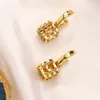 ZG2288 Women 18K Gold vergulde designer Messing Copper Ear Stud -oorbellen Modemerkontwerpers Geometrie Crystal Rhinestone Earring Wedding Party Joomerlry