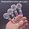 En gros Dia 30mm Boule Verre Brûleur À Huile Tuyau Épais Pyrex Fumer Tuyaux Coloré Diamant Test Paille Tube Brûleurs pour Eau Bong Accessoires