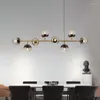 Plafondlampen Noordelijke extreem eenvoudige lange modellamp licht luxe moderne huishoudelijke persoonlijkheid bar glazen bal kroonluchter