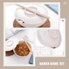 Skålar Instant Noodle Bowl Rice Ramen Chopstick Spoon Cover Choptick Bamboo Kitchen