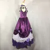 Robe longue gothique violette sans manches pour femmes, tenue de soirée rétro du 18ème siècle, en dentelle, avec nœud, pour Halloween, Halloween, 2023