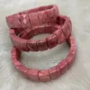 Strand Pink Rhodonite Stone Beads Armband Natural Gem Bangle Diy Jewelry For Woman Gift Wholesale!