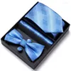 Галстуки-бабочки, мужской формальный костюм, галстук-бабочка, носовой платок, запонка, галстук, шелковый полосатый костюм для вечеринки, жениха, свадьба, галстук-бабочка в подарочной упаковке