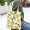 Torby na zakupy Truskawkowe cytrynowe wzór kobiet ochrony środowiska płótno płótna duża torebka Estetyka drukowania kwiatów
