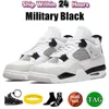 Shoesshop Jumpman 4 4s Chaussures de chat noir Midnight Navy Military Blue Black Fire rouge Blue Thunder Cool Gris Éclairage métallique Whiter Ciment Bred Oreo Pure Money Sea Foam