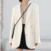 Frauen Anzüge Anzug Einfarbig Zweireiher Langarm Temperament Casual 2023 Koreanische High-class Lose Blazer Kleidung