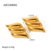 Stud Earrings Youthway Exaggerate Stainless Steel Vintage Metallic Simple Glossy 18K Gold Plated Party Gift Women's Trendy Jewelry