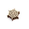 Christmas Decorations 10Pcs/lot Wood Snowflake Embellishments Rustic For Home Xmas Tree Hanging Ornament Navidad Decor