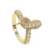 Cluster Rings Gold Plated Clear CZ Paled Classic Animal Snake Shape Wrap Finger Jewelry for Women