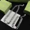 Herren-Designer-Ketten-Armbänder für Damen, Silber-Halskette, Edelstahl-Schmuck, Ketten-Halsketten, Luxus-Halsketten, G-Armband, 925er Sterlingsilber 237102D