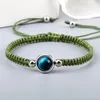 Strand 8MM Blue Tiger Eye Braided Bracelet Adjustable Nylon Thread Round Spacer Couple Bracelet&Bangles Chain Jewelry Pulsera Gift