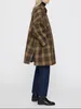 Women's Trench Coats Winter Thickened Warm Yellow Plaid Medium-length Jackets 2023 Removable Cotton Lining A-line Large Silhouette Jacket