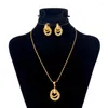 Necklace Earrings Set Saudi Arabia Sets Gold Color African Party Jewellery Arab Bride Gift Wedding Ethiopian Jewelry