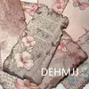 Vintage Flower Manuscript Burn Edge Scrapbooking Material Paper Aesthetic Decorative Collage Retro Diary Junk Journaling