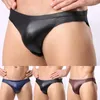 Sous-vêtements hommes slips faux cuir gay culottes érotiques lingerie sexy tongs poche bombée mâle