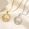 Fashion Designer Necklace Pendant Choker Men Womens 18k Gold Plated Silver Copper Brand Letter Links Chains Crystal Necklace Jewelry Gift