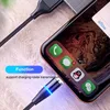 3 في 1 كابلات الهاتف المغناطيسي خط الشاحن 2A نايلون الشحن السريع نوع سلك كبلات USB Micro لجهاز iPhone 15 14 Samsung S21