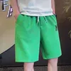 Pantaloncini da uomo Sport Board per uomo Verde 3 quarti allentati Y2k anni '90 Estate Uomo Pantaloni corti Vintage Streetwear Elastico Baggy Lusso No Logo